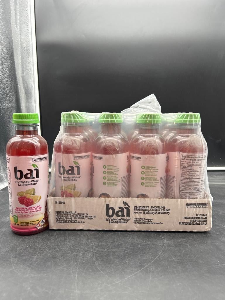 Bai Raspberry Lemon Lime Water Beverage, 12 Bottles, 530 ml Each