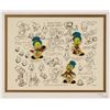 Image 1 : A Jiminy Cricket Model Sheet Framed Pin Set.