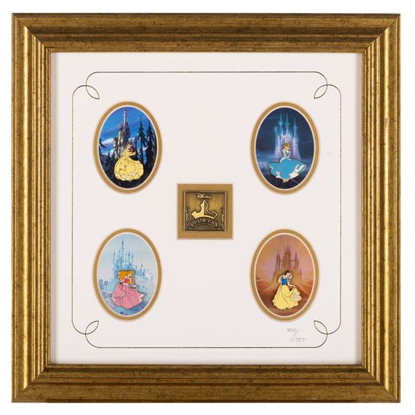 A Framed Disney Princess Pin Set.