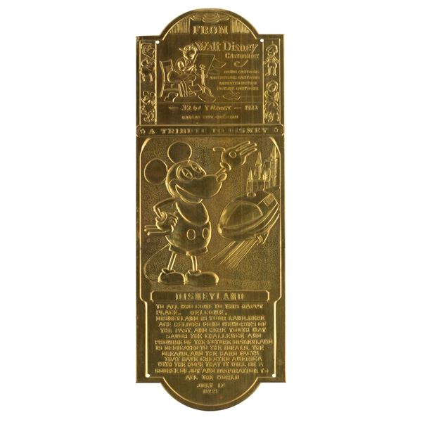 A Faux Disneyland Opening Day Plaque.