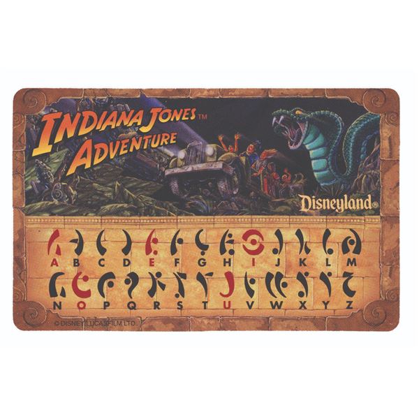 An Indiana Jones Adventure Decoder Card.
