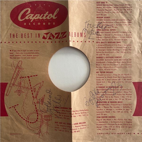 Big Bill Broonzy and bandmates signed sleeve