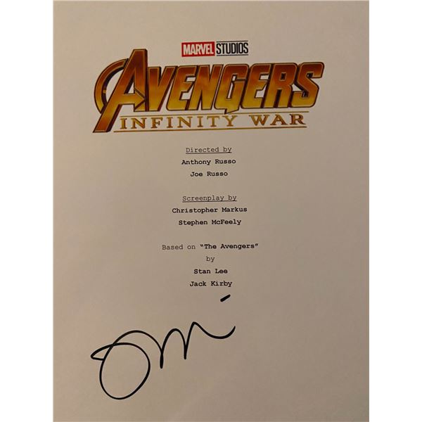 Avengers: Infinity War signed script cover