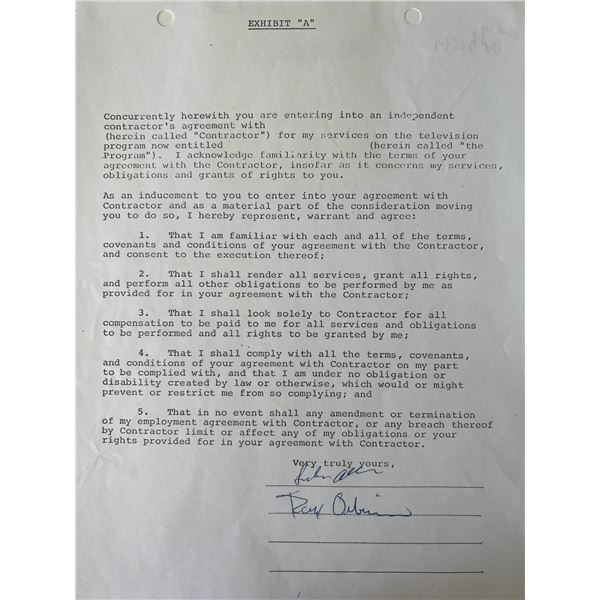 Roy Orbison signed contract
