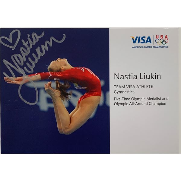 Nastia Liukin signed stat card