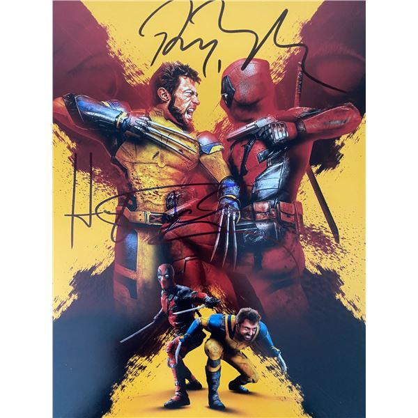 Deadpool and Wolverine cast signed movie photo