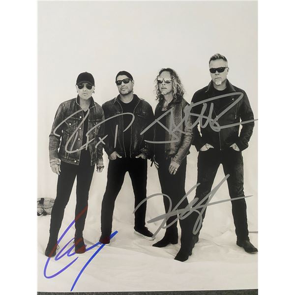 Metallica band signed photo