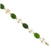 Image 3 : Vintage 14k Yellow Gold Oval Jade Chinese Open Work Symbol Letters Link Bracelet