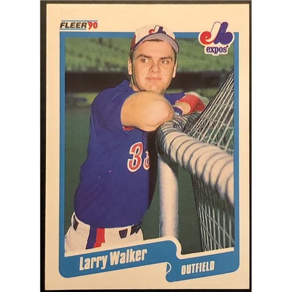 1990 FLEER LARRY WALKER (HOF) ROOKIE CARD