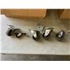 Image 2 : 2 BOXES OF CASTERS AND ADJUSTABLE METAL FEET