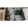 Image 1 : 2 BOXES OF CHRISTMAS DECOR, INCLUDING LIGHT SETS, BALLS
