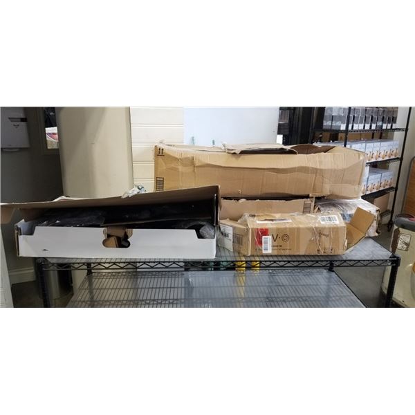 ASSORTED VIVO MOUNTS, 2 UNDER DESK DRAWERS, ETC