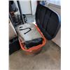 Image 1 : TOTE OF CAMPING SUPPLIES, AIR MATTRESS ETC.