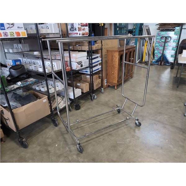 ROLLING AND FOLDING CLOTHES RACK