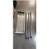 Image 1 : 36 INCH X 12 INCH STAINLESS SHELF AND 3 STAINLESS 43 INCH WALL HANDLES