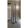 Image 2 : 36 INCH X 12 INCH STAINLESS SHELF AND 3 STAINLESS 43 INCH WALL HANDLES