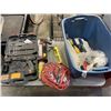 Image 1 : MCULLOCH CORDLESS DRILL, JUMPER CABLES AND ASSORTED PAINTER SUPPLY