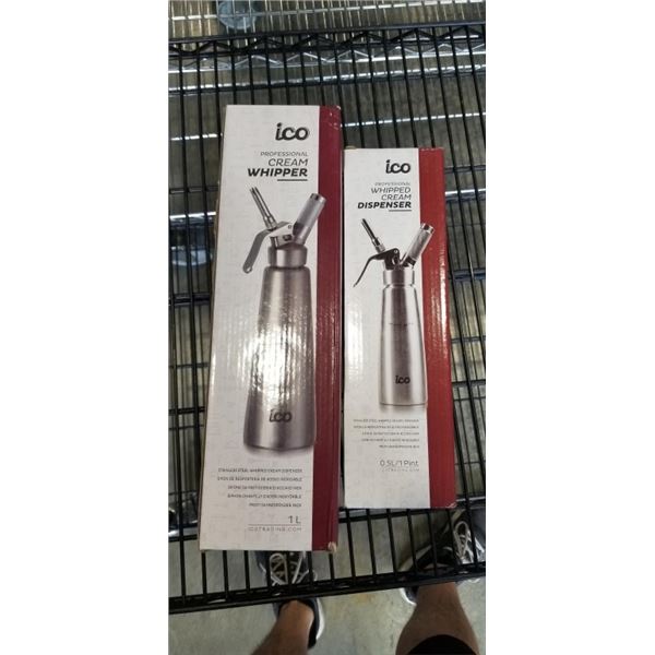 2 ICO WHIPPED CREAM DISPENSERS