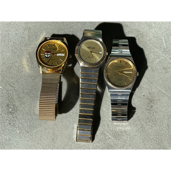 3 SWISS QUARTZ WATCHES WITTNAUER, WORKING
