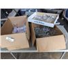 Image 1 : 2 BOXES OF ETCHED GLASS SERVING ITEMS AND CUPS ETC.