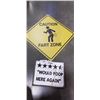 Image 1 : 'FART ZONE' METAL SIGN AND WOOD SIGN 'WOULD POOP HERE AGAIN"
