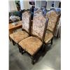 Image 1 : SET OF 4 HIGHLEY DECORATED AND CARVED DINING CHAIRS