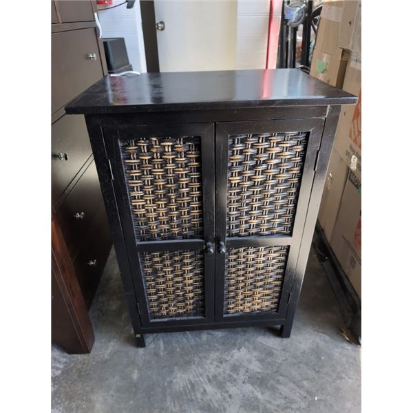 STORAGE CABINET WITH WICKER DOORS