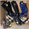 Image 1 : 7 PAIRS OF NEW DESIGNER KNEE BOOTS, HEELS AND FLAT SHOES SIZE 4-6.5