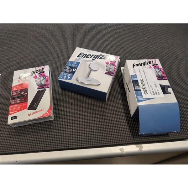 ENERGIZER 10K POWER BANK WITH LCD SCREEN, 3 IN 1 WIRELESS CHARGING STAND AND WIRELESS MAGNETIC CAR C