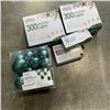 Image 1 : 2 XMAS LIGHTS 300PK AND 100 PACK WITH LIGHT GREEN DECORATIVE BALLS