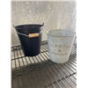 Image 3 : NEW BIN OF DECORATIVE METAL PLANTERS 4 VARIETIES - IKEA HANDLED SOCKER BLACK BUCKET, FLUERS & PLANTS