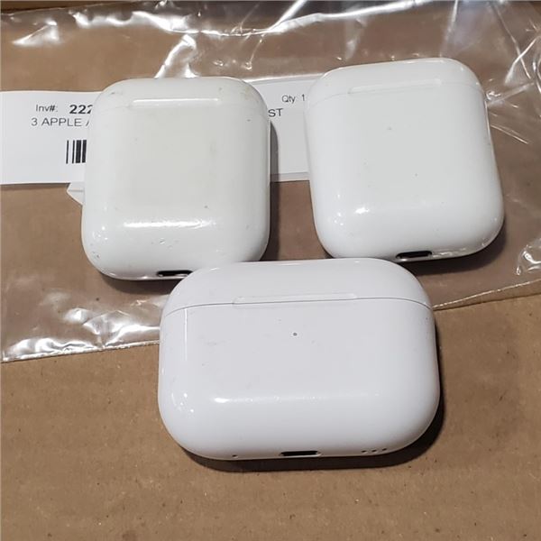3 APPLE AIRPOD SETS, ASSORTED, LOST PROPERTY