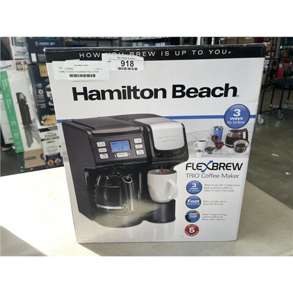 HAMILTON BEACH FLEXBREW TRIO COFFEE MAKER - TESTED WORKING, RETAIL $118
