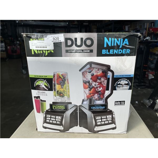 NINJA NUTRI NINJA DUO AUTO-IQ 1300W STAND BLENDER WITH NUTRI NINJA CUPS - TESTED WORKING, RETAIL $29