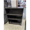 Image 1 : BLACK BOOKSHELF, 42" X 31" AND IKEA END TABLE