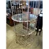 Image 2 : METAL AND GLASS SHELF WITH BUILT IN WINE HOLDER