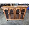 Image 1 : OAK GLASS DOOR DISPLAY CABINET