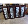 Image 1 : ROSEWOOD FRAMED, HAND PAINTED CERAMIC WALL ART
