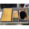 Image 1 : BED TRAY, SLATTED BOARD AND EQUESTRIAN HELMET