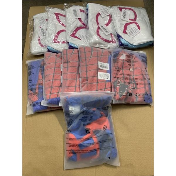 11 NEW CHILD SIZE COSTUMES  SPIDERMAN, SPIDER-GWEN AND BLUE SPIDERMAN  RETAIL $300