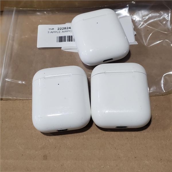 3 APPLE AIRPOD SETS, ASSORTED, LOST PROPERTY