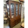 Image 1 : MISSION OAK DISPLAY CABINET