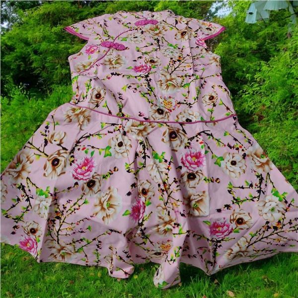 Printed Pink Floral Dress for Girls (5-6 years)
