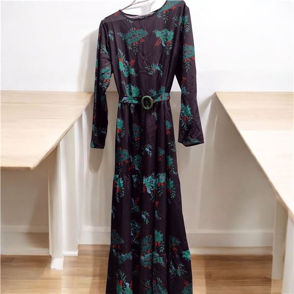 Maxi Green floral dress for women Size XXL
