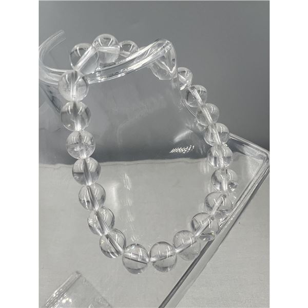 BRAND NEW 8 MM  CLEAR QUARTZ   BRACELET ELASTIC