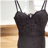 Image 6 : Black one piece with lace size M with Olive green crop top for women Size S