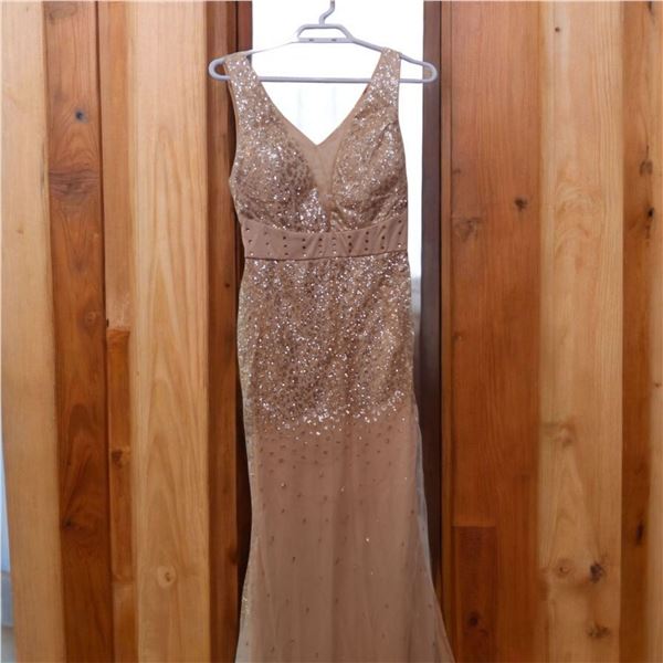 Golden party wear dress for women Size S