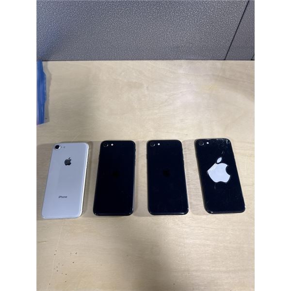 4 APPLE IPHONE SE 2ND/3RD GEN AND 8 ASSORTED MODELS