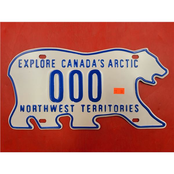 NOS Northwest Territories Polar Bear "000" License Plate