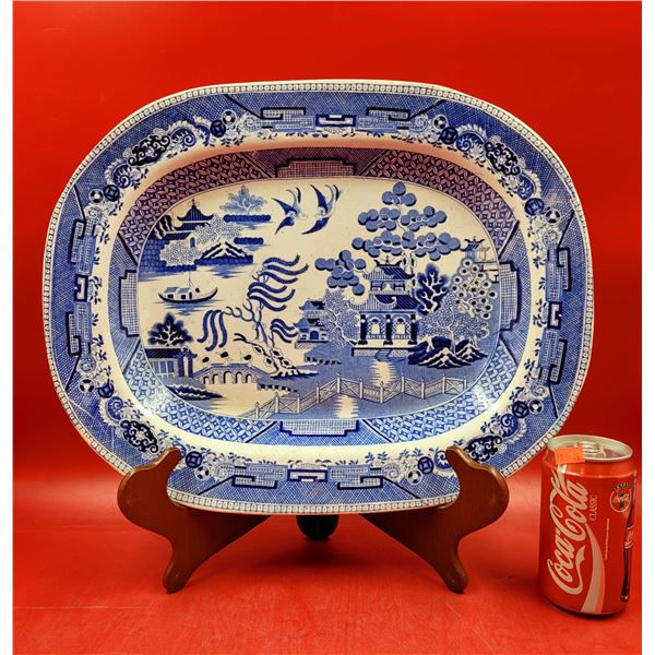 19th Century T & B. G Blue Willow Serving Platter